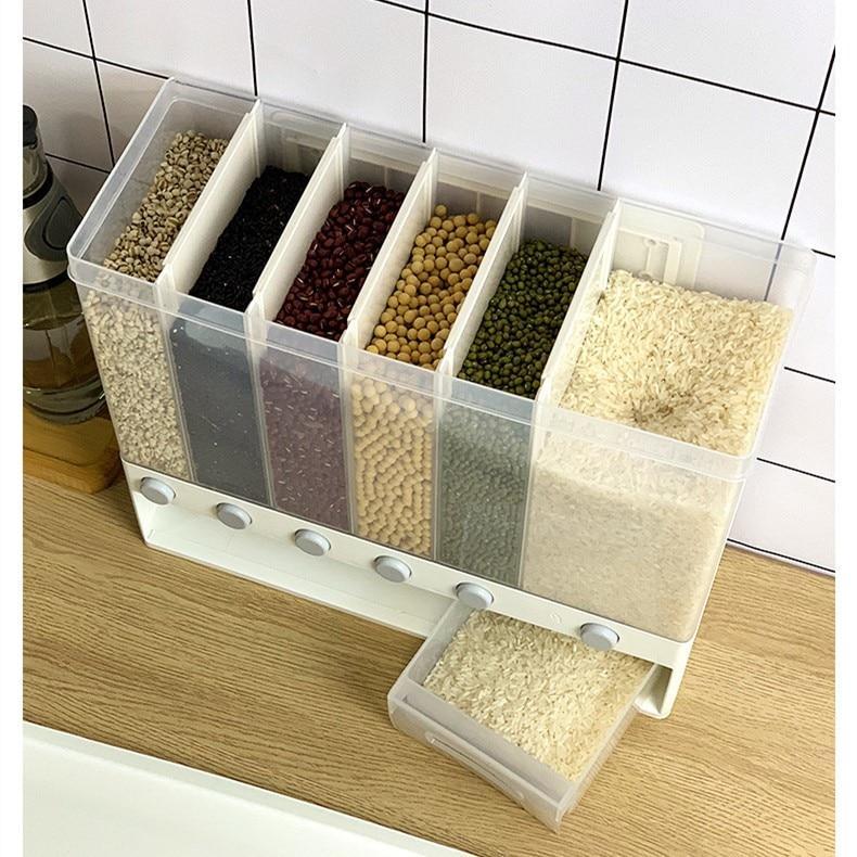 Frischegarantie: Cerealienspender zur Wandmontage, perfekt für Müsli, Reis & andere Trockenlebensmittel. Einfache Handhabung.