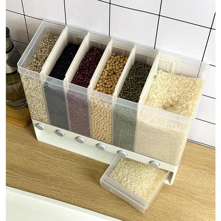 Frischegarantie: Cerealienspender zur Wandmontage, perfekt für Müsli, Reis & andere Trockenlebensmittel. Einfache Handhabung.