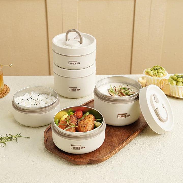 Elektrische Lunchbox für warme Mahlzeiten unterwegs, ideal für Büro und Reisen.