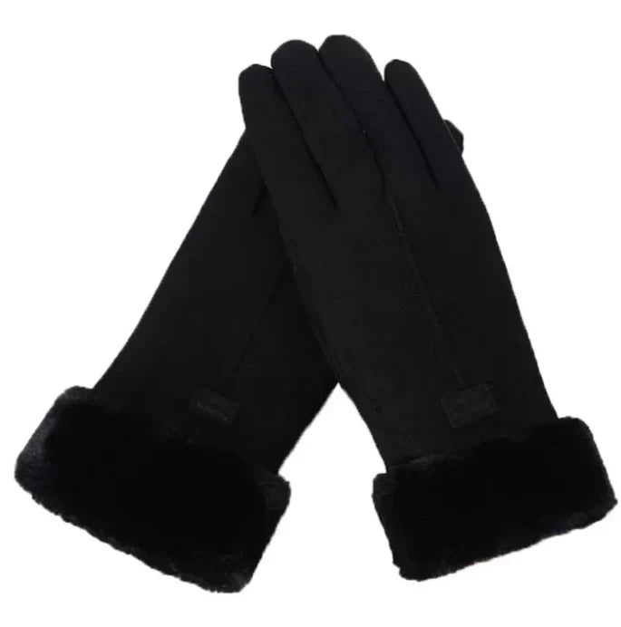 Flauschige Winterhandschuhe für Frauen, warm & touchscreen-kompatibel für draußen.