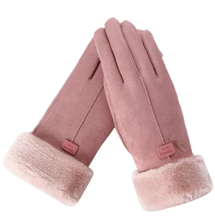 Modische Winterhandschuhe für Damen, warmhaltend und mit Touchscreen-Fingern.