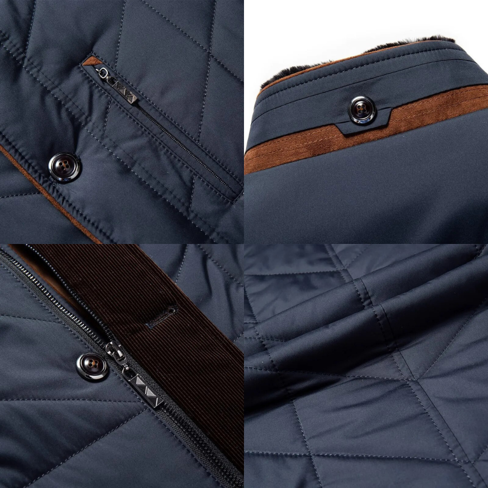 Komfortable & warme Herren Steppjacke, ideal für den Winter. Diese Herrenmode schützt vor Kälte und sieht elegant aus.