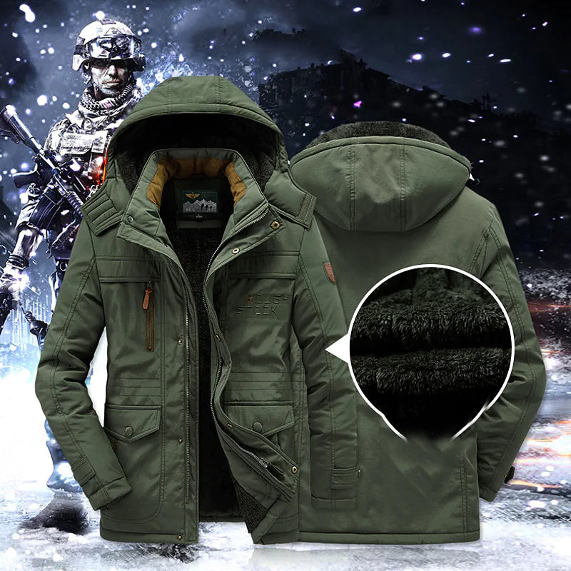 Warme Herren Winter Parka-Jacke, stilvoll & isoliert. Perfekt für kalte Tage und Outdoor-Aktivitäten.
