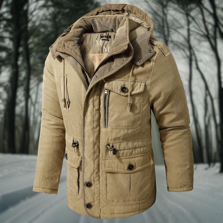 Elegante Herren-Winterjacke, warm und strapazierfähig. Must-have für Herrenmode im Winter.
