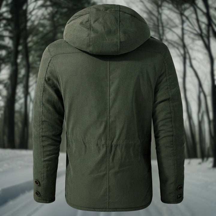 Warme Outdoor-Herren-Winterjacke, wasserabweisend & atmungsaktiv. Ideal für Abenteuer im Schnee.