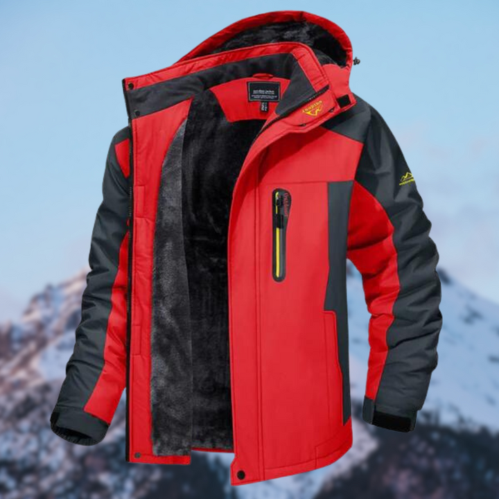 Robuste Herren Winterjacke, warm und wasserfest, ideal für Outdoor-Aktivitäten bei kaltem Wetter.