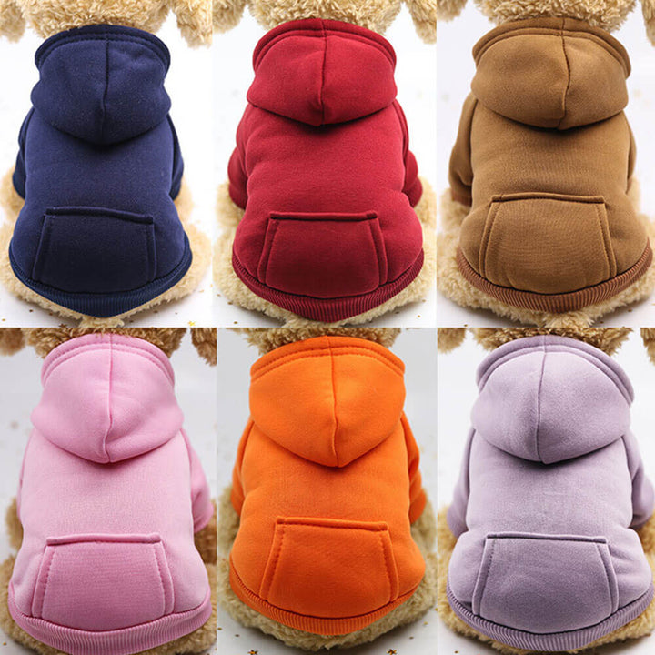 Stylischer Haustier Hoodie in bunten Farben, warmer Winterpullover & Hundemode im Sportstil für Hunde.