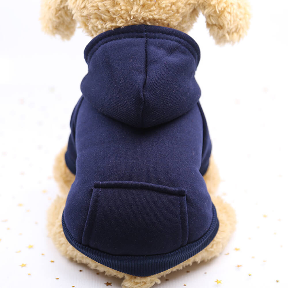 Warmer Haustier Hoodie mit Taschen, bunter Winterpullover & Hundekleidung im Sportstil für Hunde.