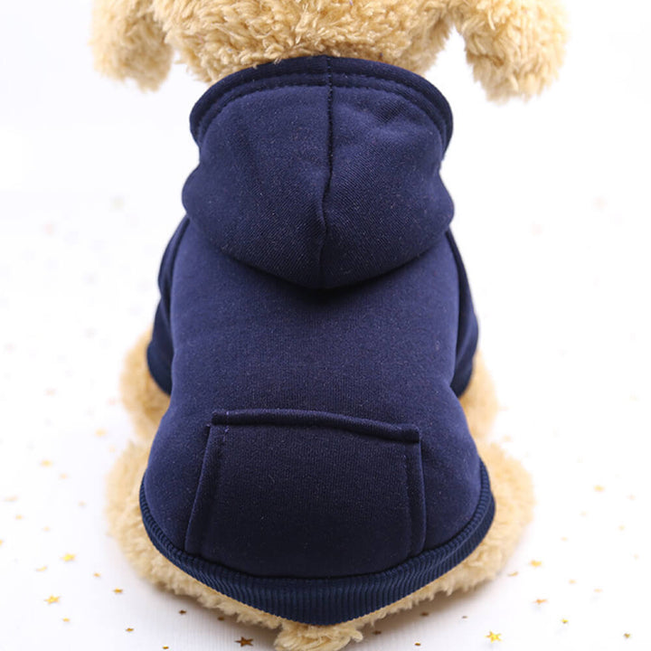 Warmer Haustier Hoodie mit Taschen, bunter Winterpullover & Hundekleidung im Sportstil für Hunde.