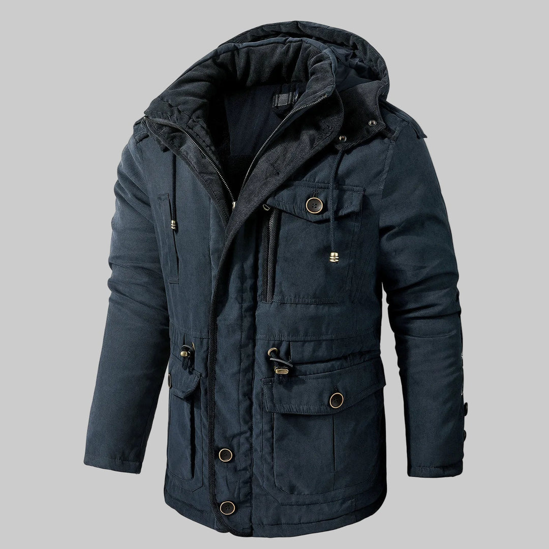 Warmer Herren Parka Dylan mit Kapuze und Bündchen, ideal für kalte Wintertage und Alltag.
