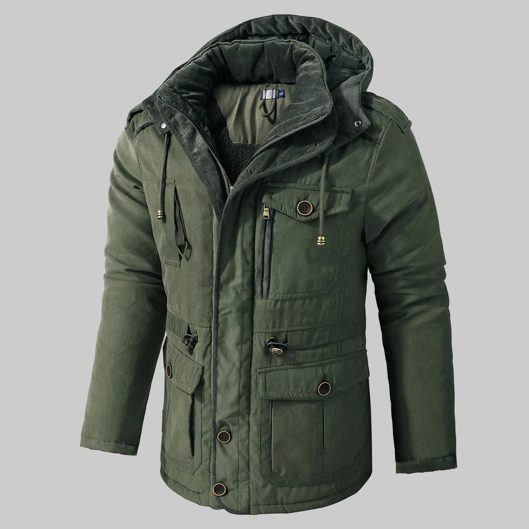 Robuster Herren Winterparka Dylan, mit Kapuze und Bündchen, ideal für Outdoor und kalte Wintertage.