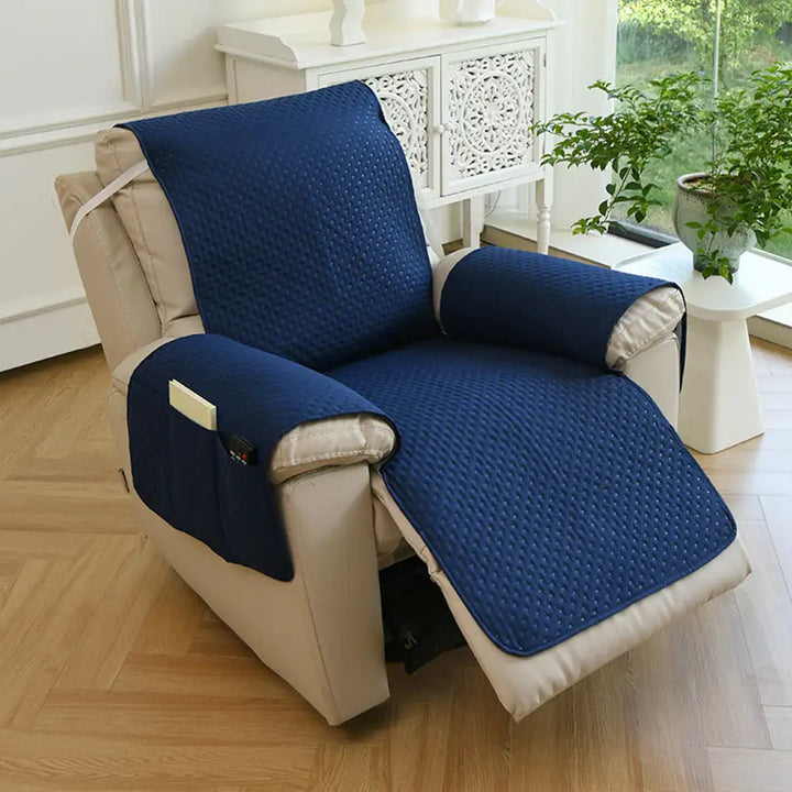 Praktischer Sofaüberzug, einfarbig & wasserabweisend; mit elastischen Bändern, schmutzabweisend für Familien.