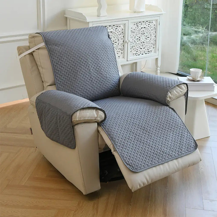 Sofaüberzug mit elastischen Bändern, einfarbig; wasserdicht & schmutzabweisend, idealer Möbelschutz aus Polyester.