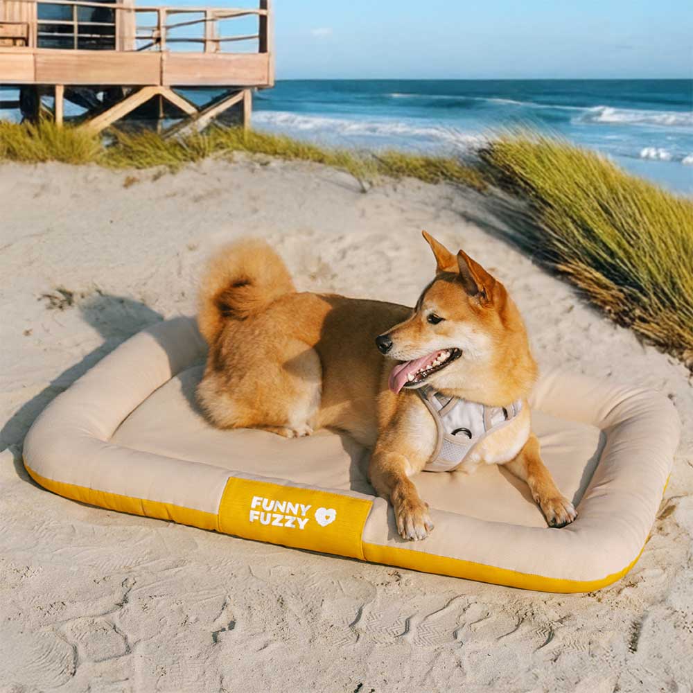 Kratzfeste Outdoor-Hundematte, wasserdicht & orthopädisch, ideal als Ruheplatz.