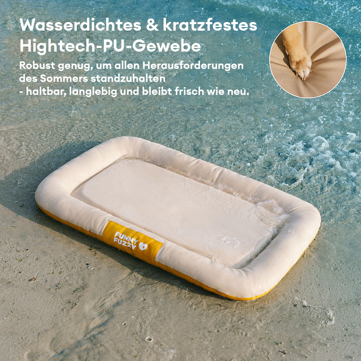 Orthopädisches Hundebett, wasserdicht & robust, perfekter Schlafplatz im Garten.