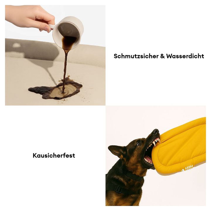 Robuste Outdoor-Hundematte, orthopädisch und wasserdicht, perfekt für jedes Wetter.
