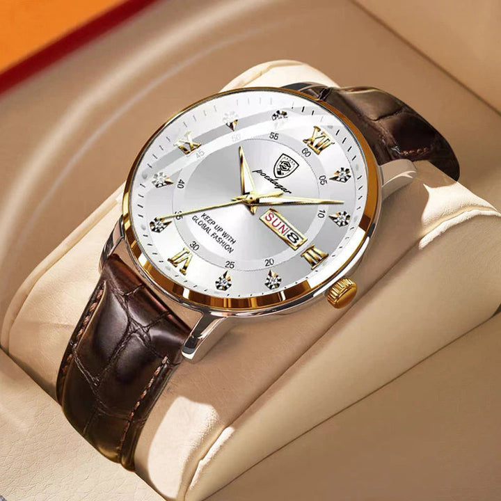 Robuste, wasserdichte Herren Outdoor-Uhr aus Edelstahl mit leuchtendem Display; perfekt für Sport & Abenteuer.