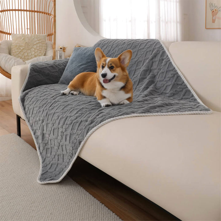 Wasserdichte, kuschelige Hundedecke aus weichem Fleece. Warm & waschbar, ideal als Sofaüberwurf für Haustiere.