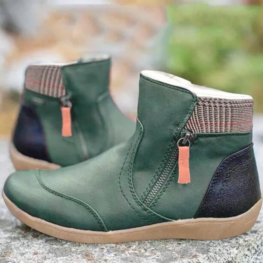 Wasserdichte orthopädische Damenstiefel in Schwarz, ideal für Komfort & Fußgesundheit im Winter.