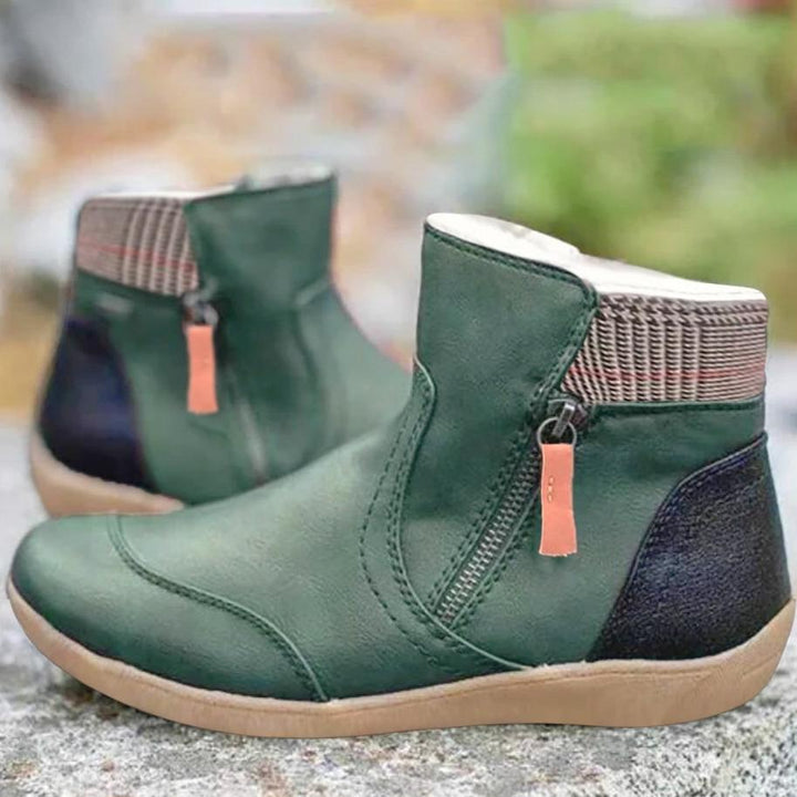 Wasserdichte orthopädische Damenstiefel in Schwarz, ideal für Komfort & Fußgesundheit im Winter.