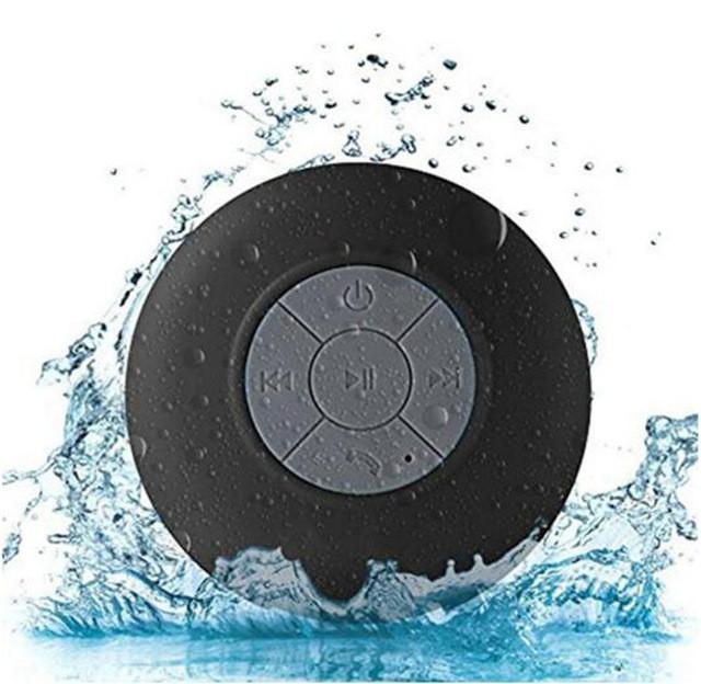 Genieße Musik kabellos im Bad: Wasserdichter Bluetooth Lautsprecher mit Saugnapf zum Duschen & Telefonieren.