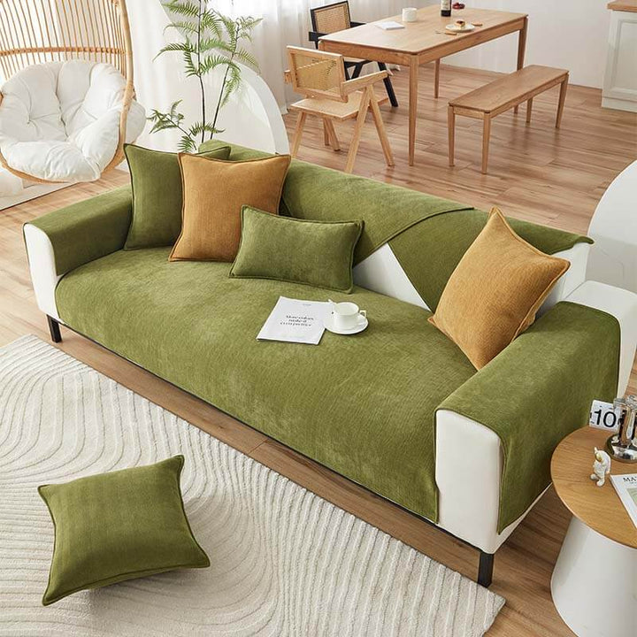 Stylischer Sofabezug für Ihr Wohnzimmer: Fischgrätenmuster & wasserdichte Chenille-Qualität.