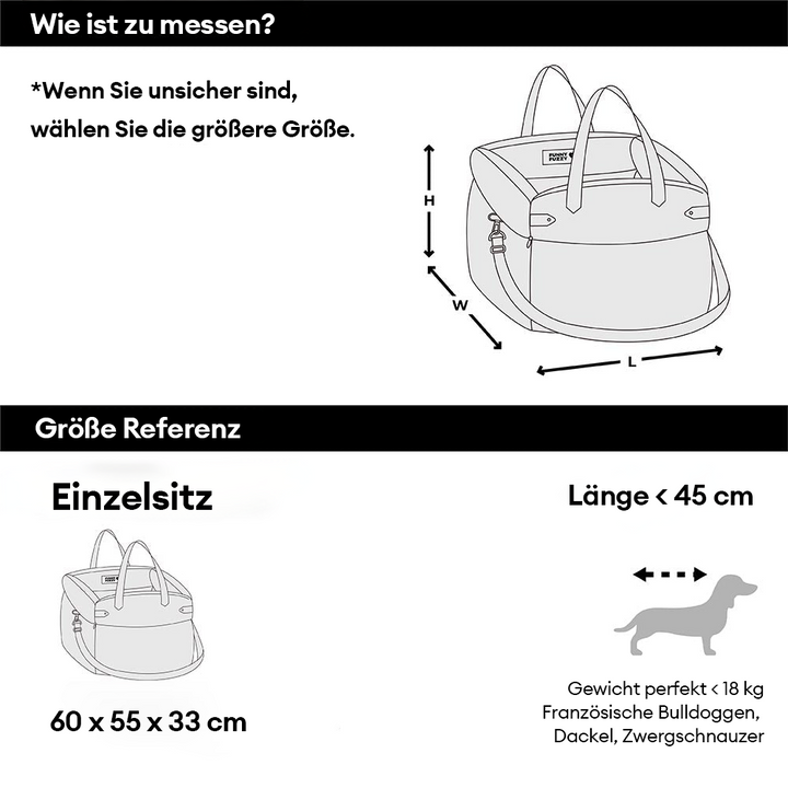 Hunde-Autositz aus strapazierfähigem Material, wasserdicht, für langanhaltenden Schutz.