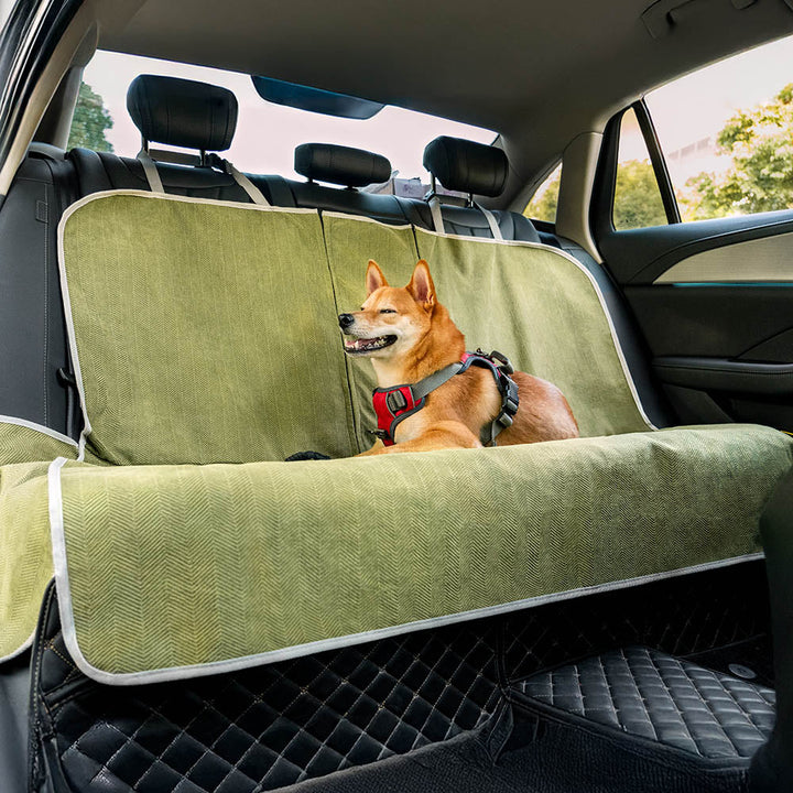 Wasserdichter Hunde Autositzschutz aus Chenille für Rückbank, schützt vor Schmutz & Nässe.