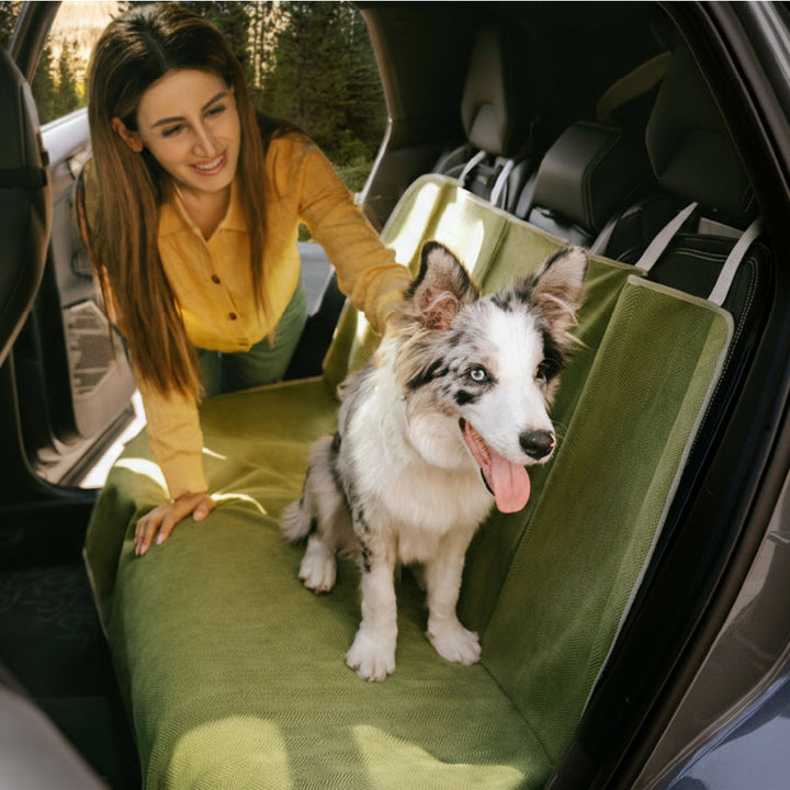 Chenille Hunde Autositzschutz, wasserdicht und bequem, bietet Komfort für Ihren vierbeinigen Freund.