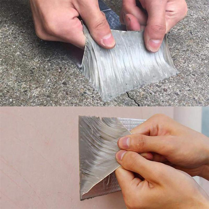 Robustes Butyl-Dichtband mit Aluminiumfolie. Ideal für wasserdichte Dachreparatur, Rohr- & Wohnwagenabdichtung.