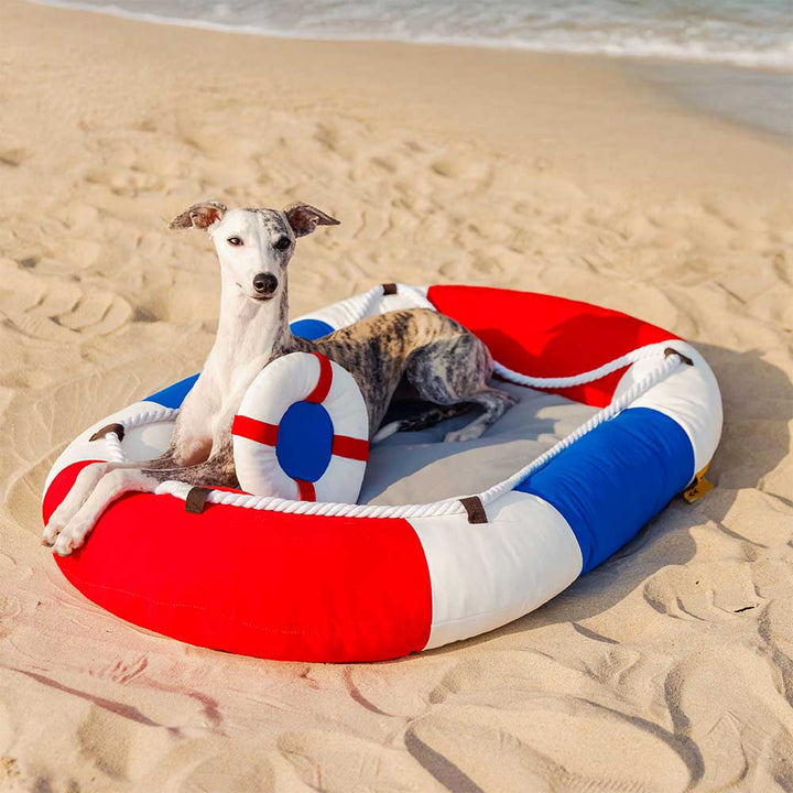 Wasserdichtes, kühlendes Boots-Haustierbett für Hunde & Katzen, ideal für Outdoor-Sommer-Entspannung.
