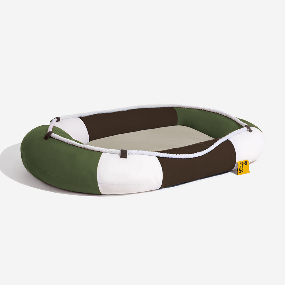 Sommerliches Katzenbett Boots-Design, wasserdicht & kühlend. Erhöht den Outdoor-Komfort der Katze.
