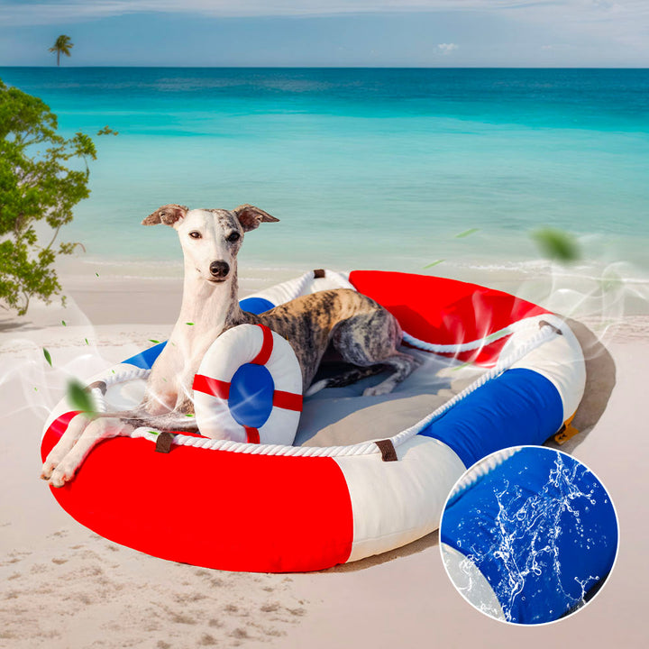Boots-Haustierbett: Wasserdicht, kühlend & pflegeleicht. Bietet Komfort für Hund & Katze im Sommer.