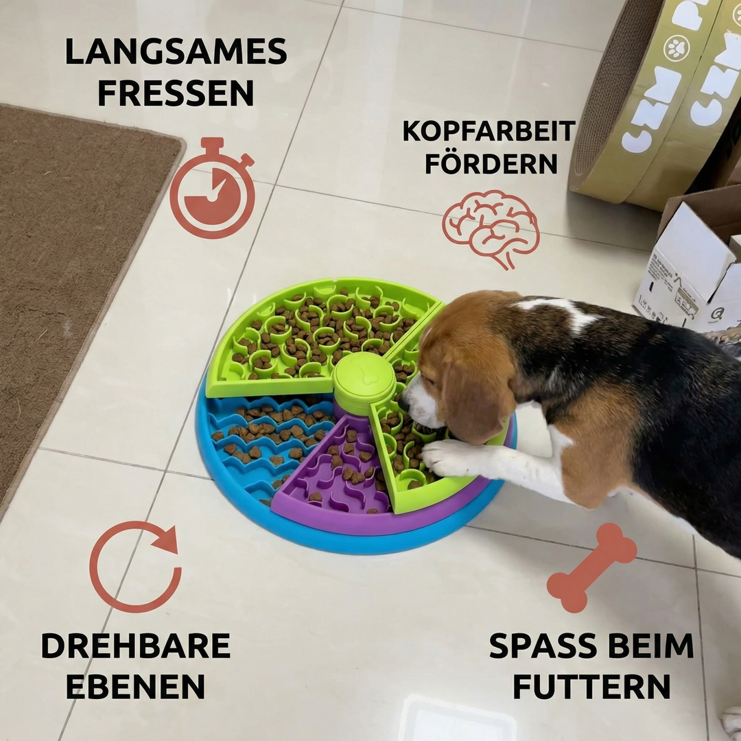 Anti-Schling Futternapf für Hunde & Katzen. Fördert langsames Fressen und verhindert Schlingen. Ideal für Denkspiele.