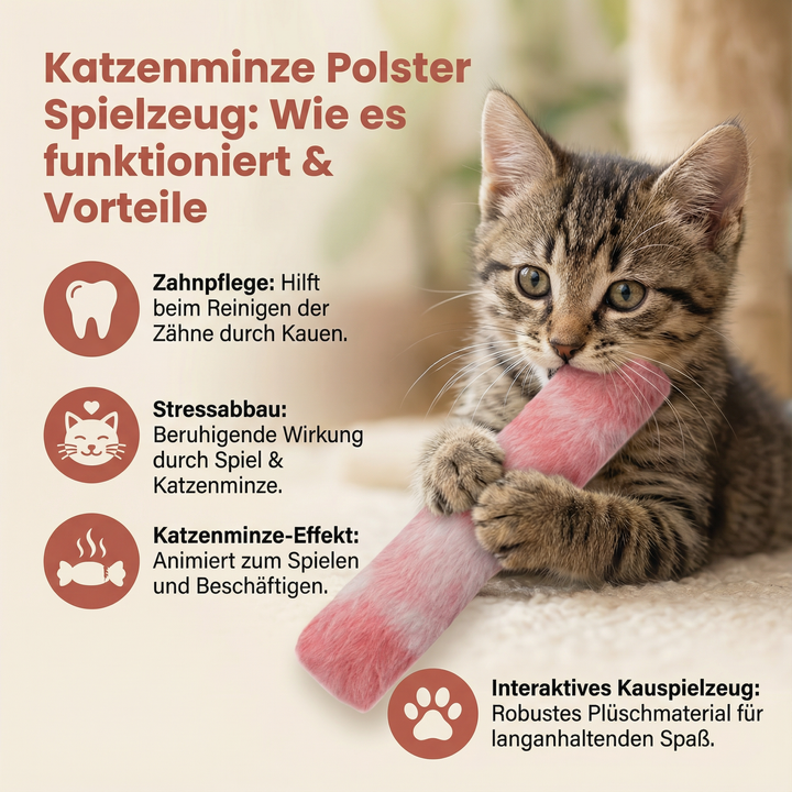 Kuscheliges Katzenminze Plüschtier für Katzen, ein weiches Spielkissen zum Jagen & Entspannen.