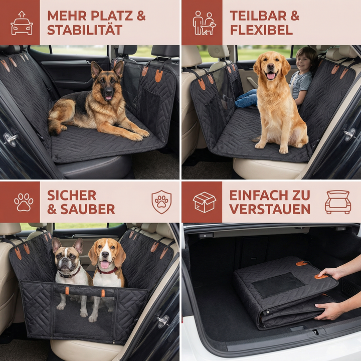Praktische Hundeautositz-Erweiterung, leicht zu installieren & wasserdicht, für saubere Autoreisen.