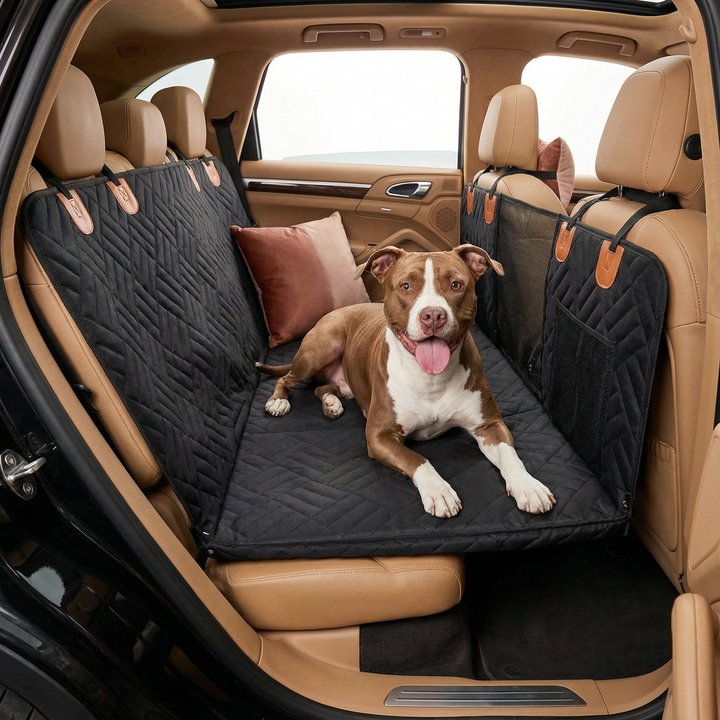 Hunde Autositz-Erweiterung für sichere & komfortable Fahrten kleiner Haustiere im Auto.