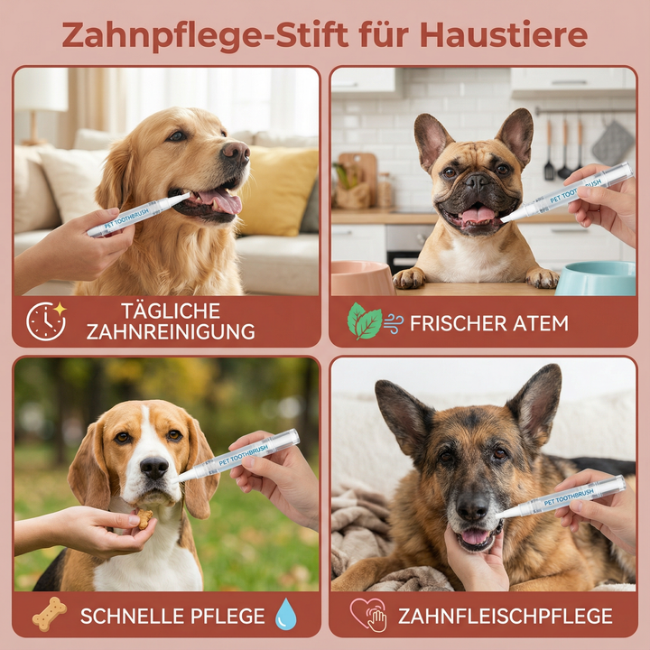 Detailaufnahme des Zahnpflege-Stifts für Haustiere, zur einfachen Anwendung für Zahnsteinentfernung und frischen Atem.