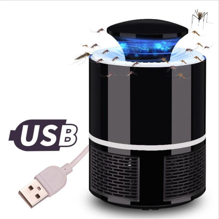 Weiße USB Mückenfalle Lampe mit UV-Licht, geräuscharm und chemiefrei für effektiven Insektenschutz zu Hause.