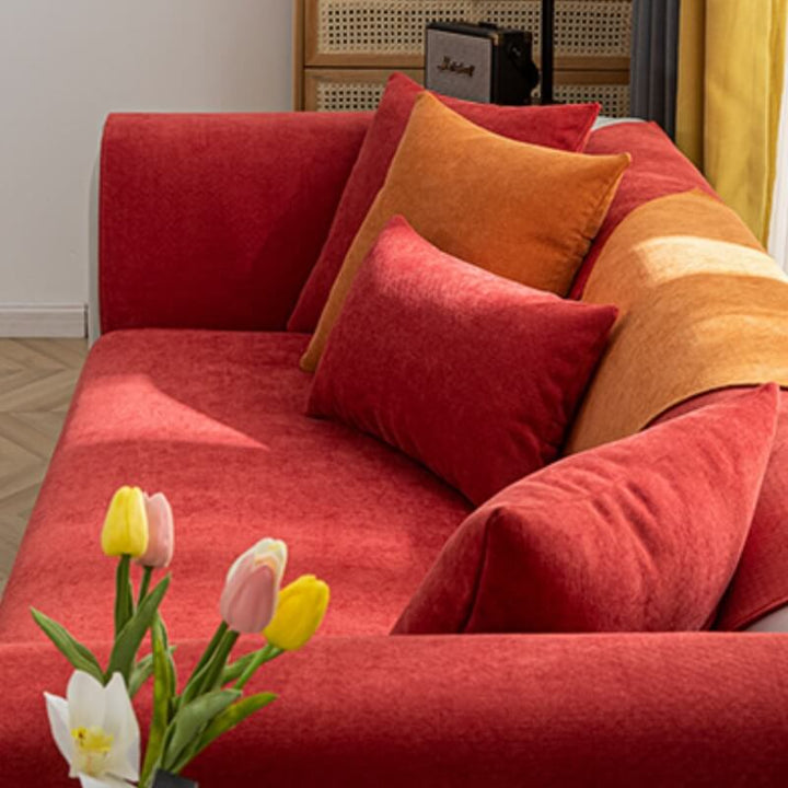 Rutschfester Chenille Sofabezug als moderne Dekoration und umfassender Sitzschutz.