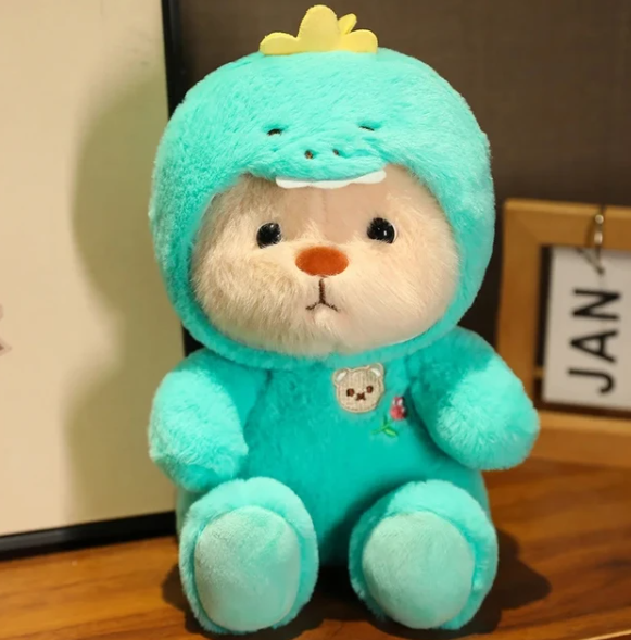 Sitzender Plüsch-Teddybär in klassischem Design, ein charmantes Plüschtier und Dekoration im Kinderzimmer.