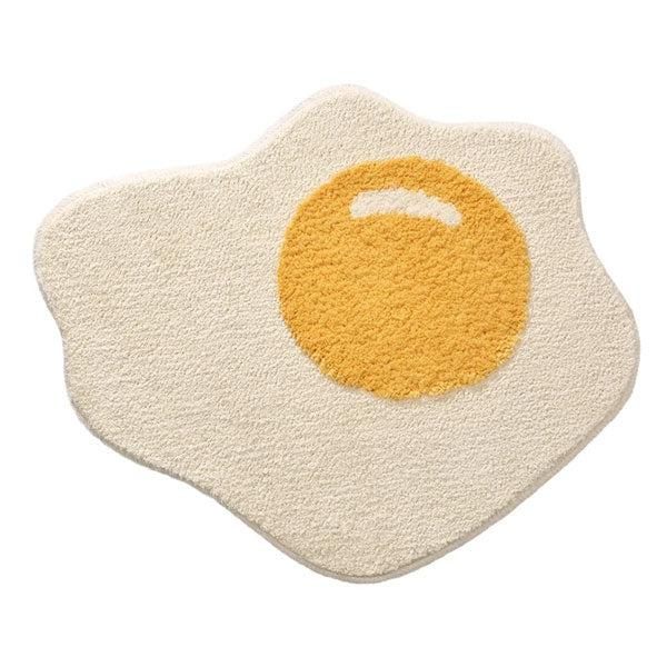 Fröhlicher Spiegelei Teppich, weich & einladend. Perfekte, rutschfeste Bodenmatte für lustiges Ambiente in jedem Raum.