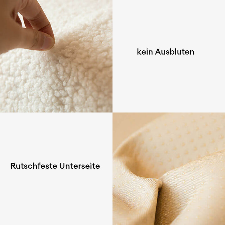Tierfreundlicher Teddyfleece Sofabezug, warm, pflegeleicht und rutschfest für maximalen Komfort.