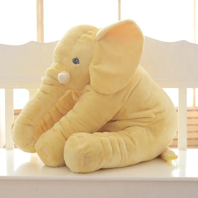 Sicheres & weiches Plüsch Elefanten Kuschelkissen 40cm. Ideales Plüschtier für zarte Babyhaut & entspannte Stunden.