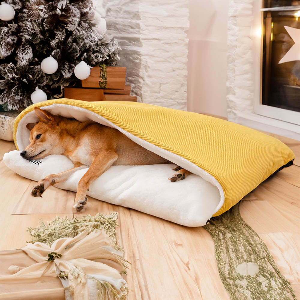 Kuscheliger Welpenschlafsack & Hundebett für kleine bis mittelgroße Hunde. Haustierbett waschbar.