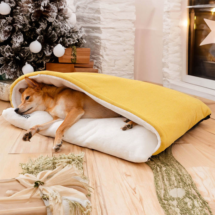 Kuscheliger Welpenschlafsack & Hundebett für kleine bis mittelgroße Hunde. Haustierbett waschbar.