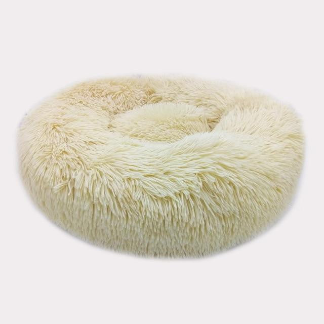 Komfortables Kuschelbett für Tiere: Weiches Kunstfell Haustierbett für Hunde und Katzen, erholsamer Schlaf.