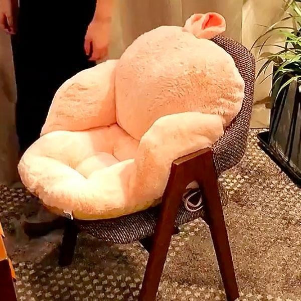 Ergonomisches Tier-Plüsch-Sitzkissen, unterstützt bequemes Sitzen an Bürostuhl oder Esszimmerstuhl.