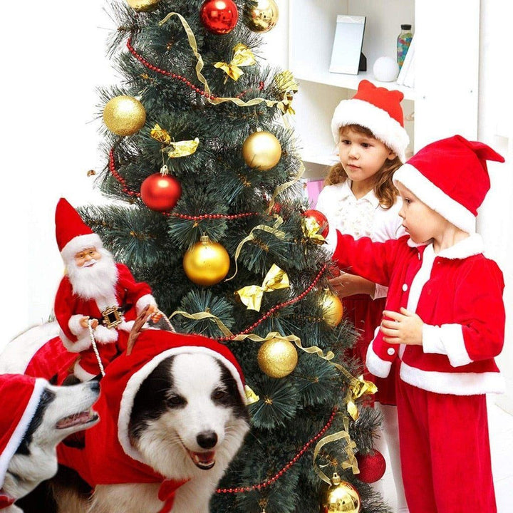 Rotes Weihnachtsmann Hundekostüm mit Mütze für einen entzückenden Auftritt zu Weihnachten.