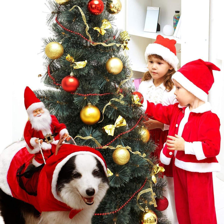 Süßes Weihnachtsmann Hundekostüm; ein Must-have für tierische Weihnachtsfans.